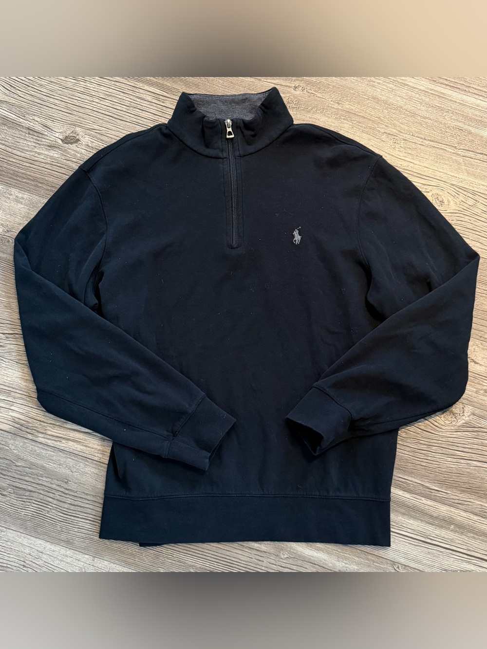 Polo Ralph Lauren sweater Performance Men's M Black Quarter Zip Pullover EUC